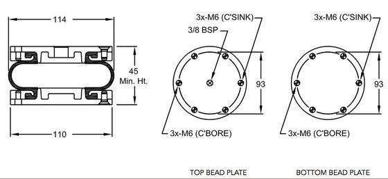DUNLOP di muggito dell'ammortizzatore degli airbag 8BSP del Firestone W01-R58-4043